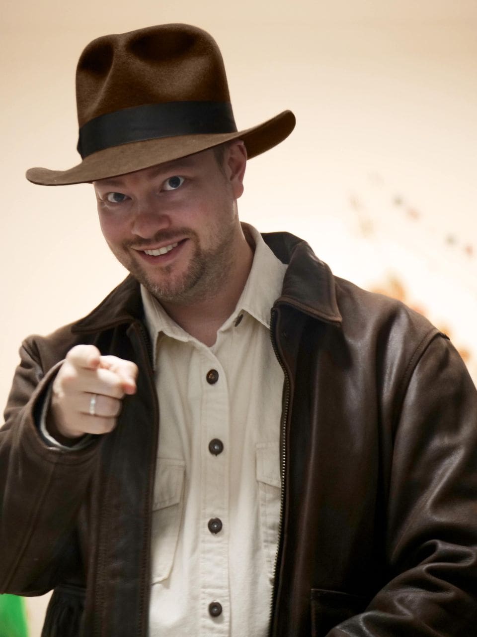 Joshua Kaufmann, founder of Bench & Block Supply Co. Joshua Kaufmann wearing a brown fedora